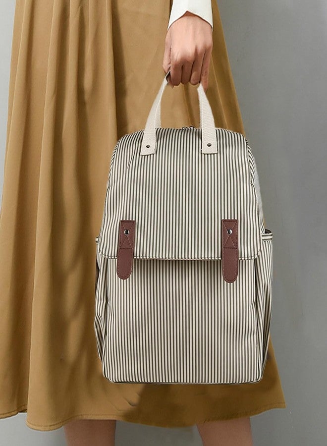 SONARIN Versatile Diaper Bag Backpack Shoulder Tote Bag Nappy Changing Bag Mummy Bag with Changing Pad & Insulated Bottle Bag(Khaki) - Image 2